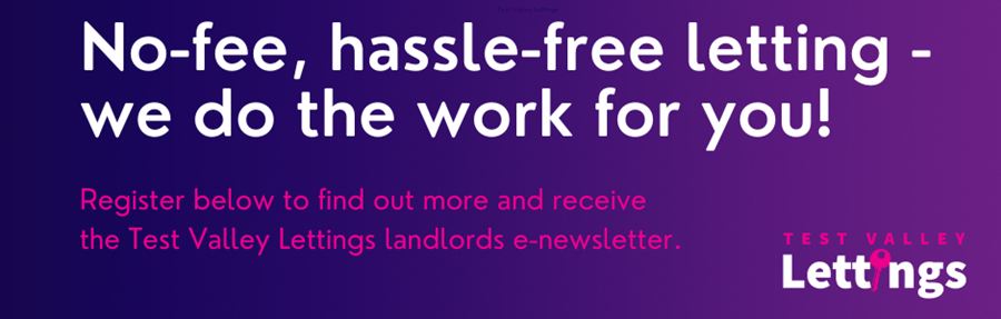 Test Valley Lettings landlord email sign up banner